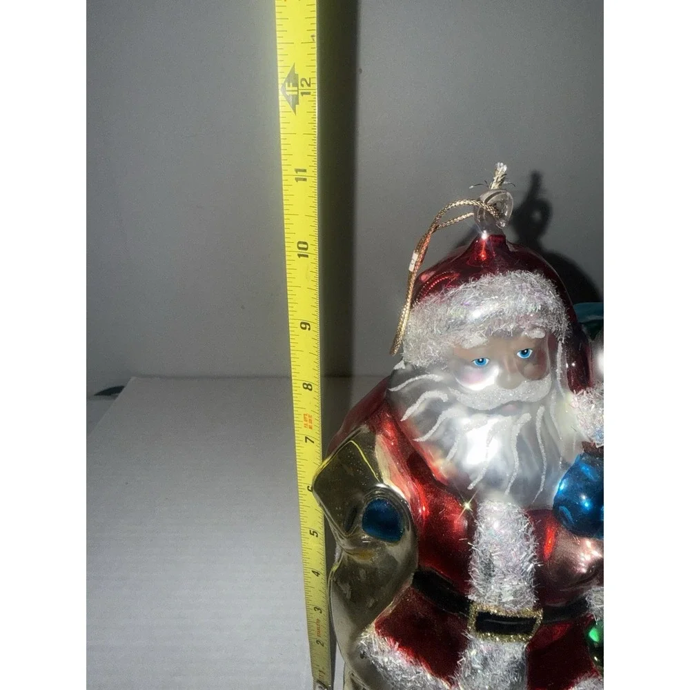 Christopher‎ Radko Hand Blown Glass Santa Christmas Ornament 11 Inches Large